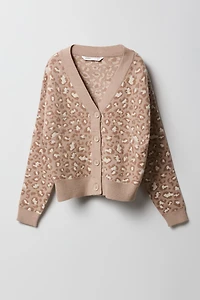 Girls Jacquard Knit Cardigan