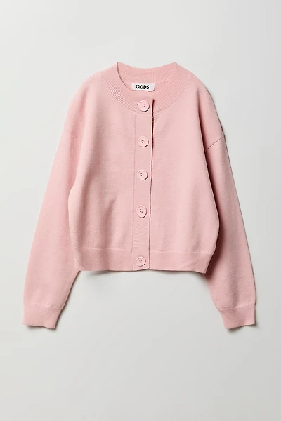 Girls Button Front Cardigan