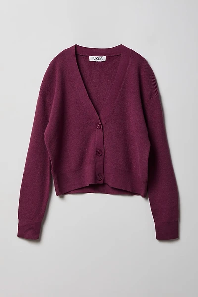 Girls V-Neck Button-Up Cardigan