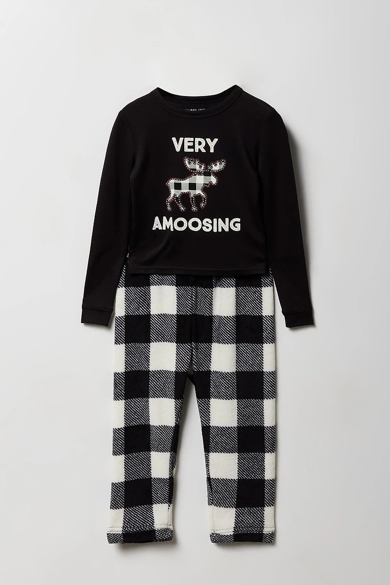 Ensemble deux-pièces Pyjamas de famille à imprimé Moosing Around pour tout-petit