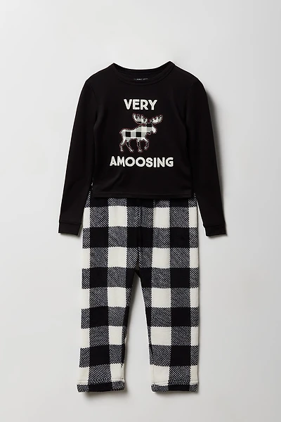 Ensemble deux-pièces Pyjamas de famille à imprimé Moosing Around pour tout-petit