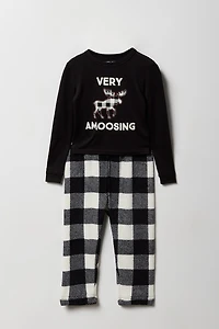 Ensemble deux-pièces Pyjamas de famille à imprimé Moosing Around pour tout-petit