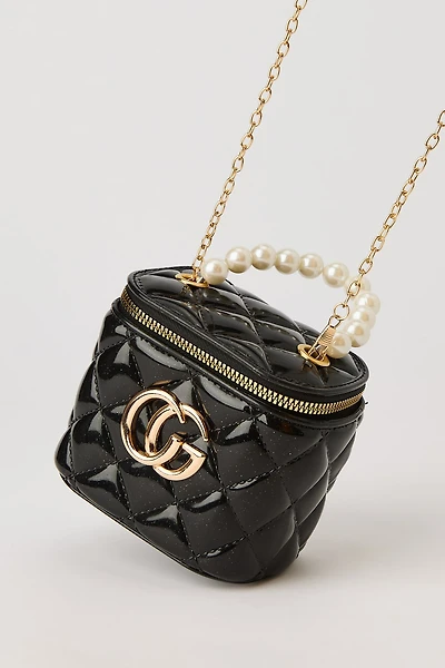 Girls Quilted Pearl Handle Purse