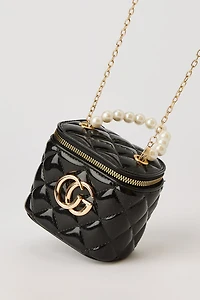 Girls Quilted Pearl Handle Purse