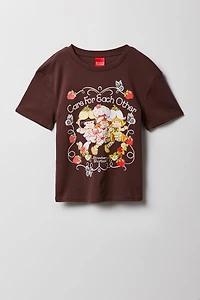 Girls Strawberry Shortcake Graphic Ribbed T-Shirt