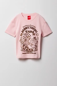 Girls Strawberry Shortcake Graphic Ribbed T-Shirt