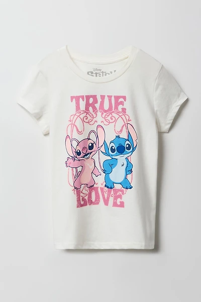 T-shirt à imprimé Stitch True Love pour fille