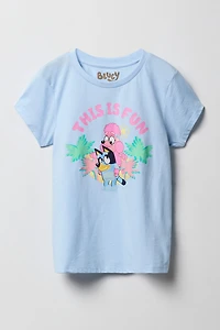 T-shirt à imprimé Bluey This Is Fun pour filles