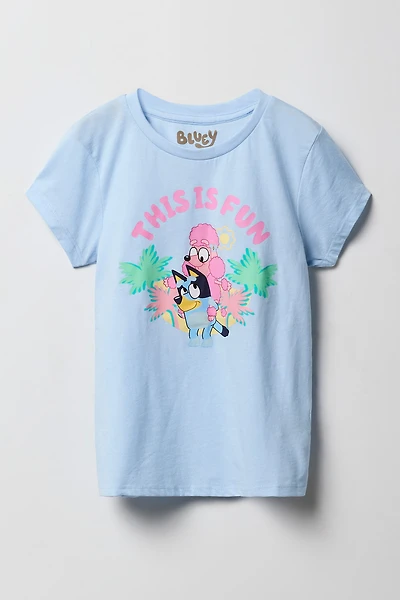 Girls Bluey This Is Fun Graphic T-Shirt