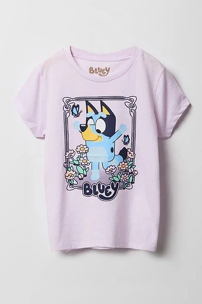 Girls Bluey Flowers Graphic T-Shirt