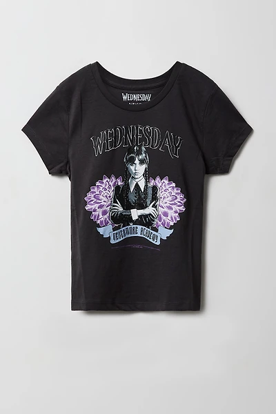 T-shirt à imprimé Wednesday pour fille