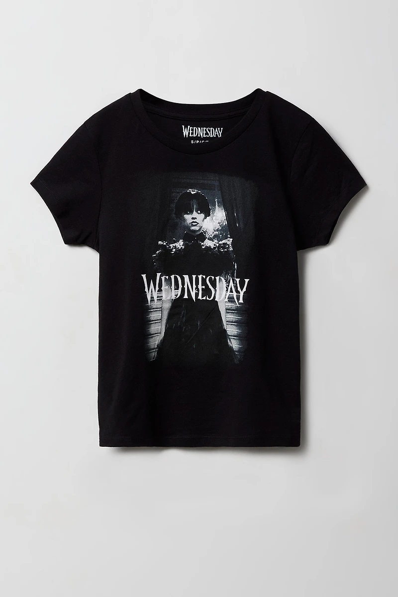 T-shirt à imprimé Wednesday pour fille