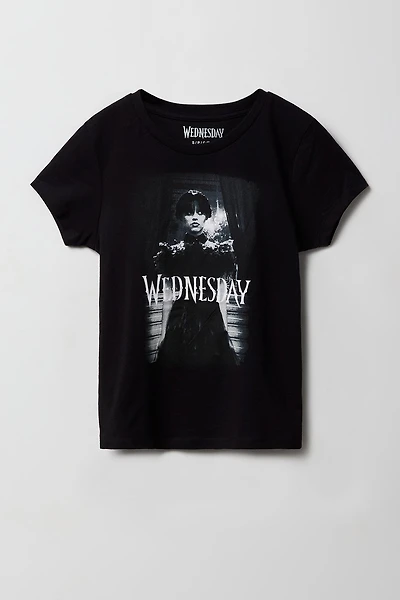 T-shirt à imprimé Wednesday pour fille