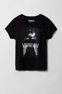T-shirt à imprimé Wednesday pour fille