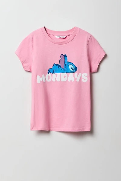 T-shirt à imprimé Stitch Mondays pour filles