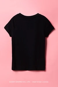 T-shirt à imprimé de porte-clés Kuromi pour filles