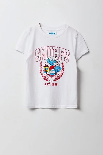 T-shirt à imprimé Smurfs pour fille