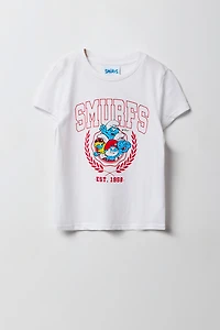 T-shirt à imprimé Smurfs pour fille
