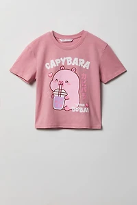 Girls Capybara Graphic T-Shirt