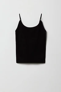 Camisole côtelée sans couture avec bretelles ultraminces pour fille