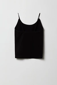 Camisole côtelée sans couture avec bretelles ultraminces pour fille