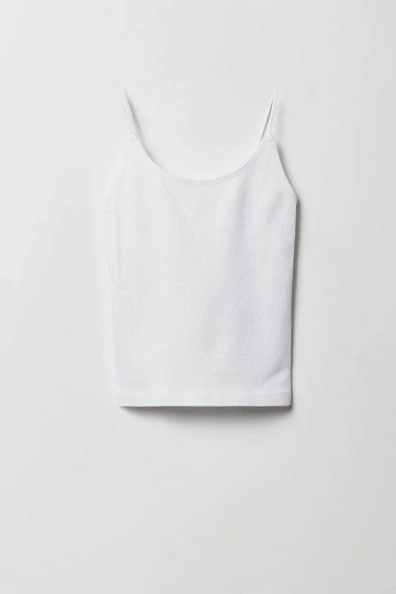 Camisole côtelée sans couture avec bretelles ultraminces pour fille