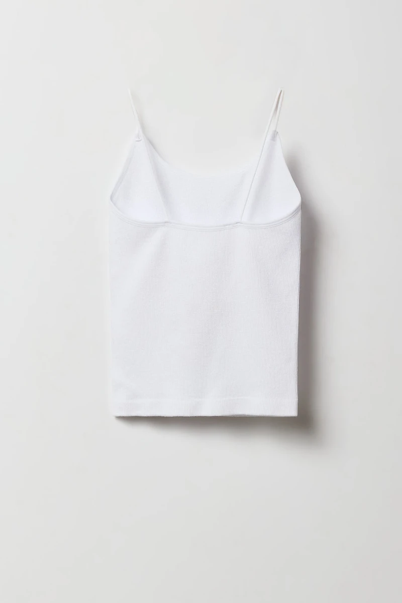 Camisole côtelée sans couture avec bretelles ultraminces pour fille