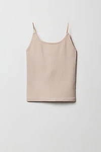 Camisole côtelée sans couture avec bretelles ultraminces pour fille