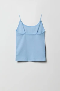 Camisole côtelée sans couture avec bretelles ultraminces pour fille