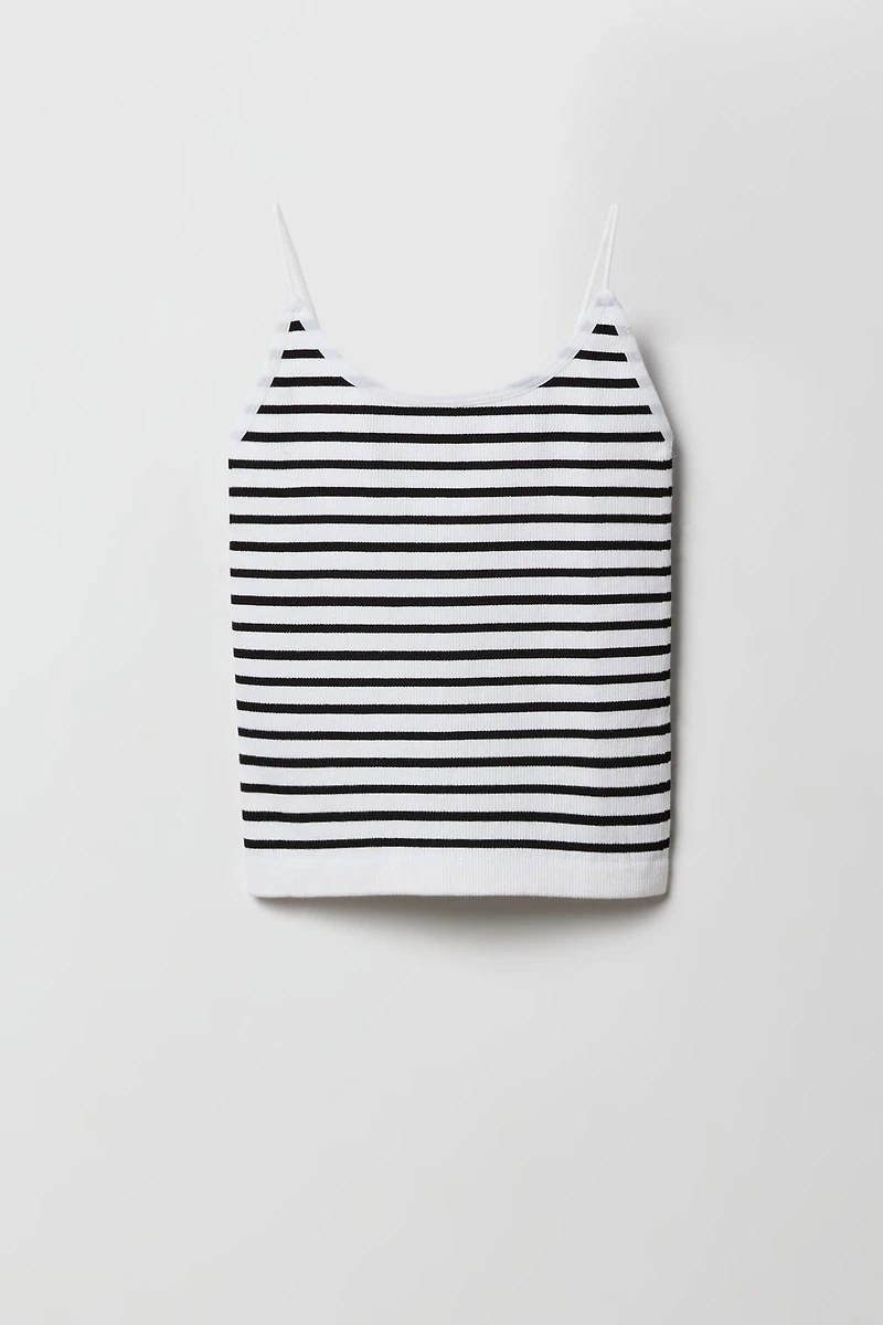 Camisole côtelée sans couture avec bretelles ultraminces pour fille