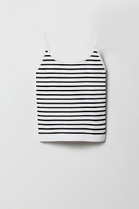 Camisole côtelée sans couture avec bretelles ultraminces pour fille
