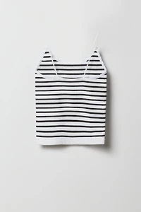Camisole côtelée sans couture avec bretelles ultraminces pour fille