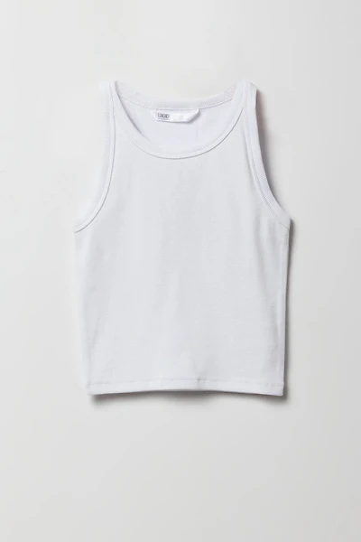 Girls Ribbed High Neck Tank