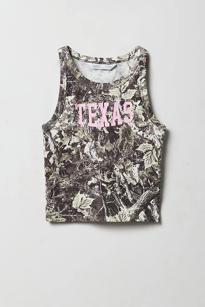 Girls Ribbed High Neck Tank