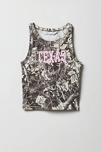 Girls Ribbed High Neck Tank