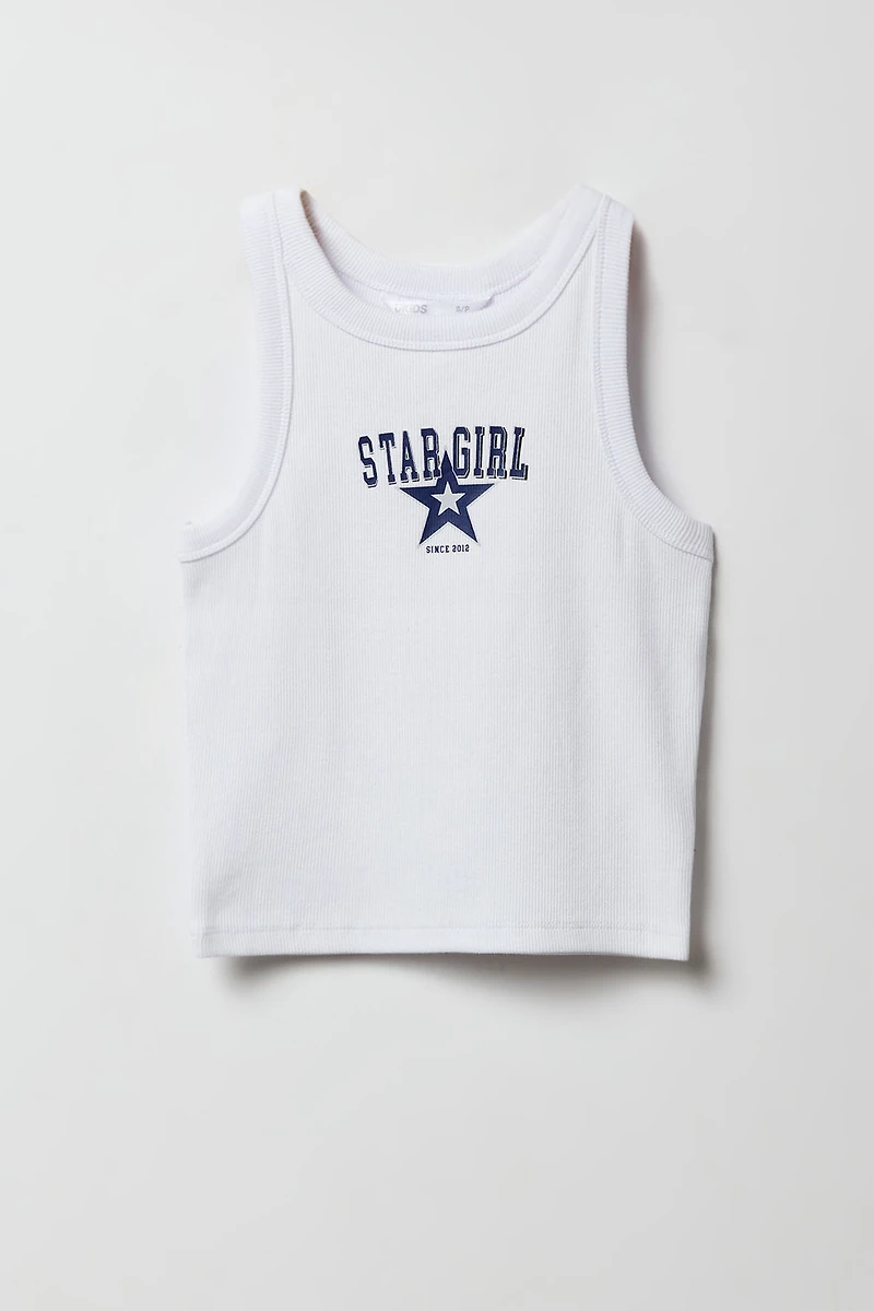 Girls Graphic Ribbed Tank