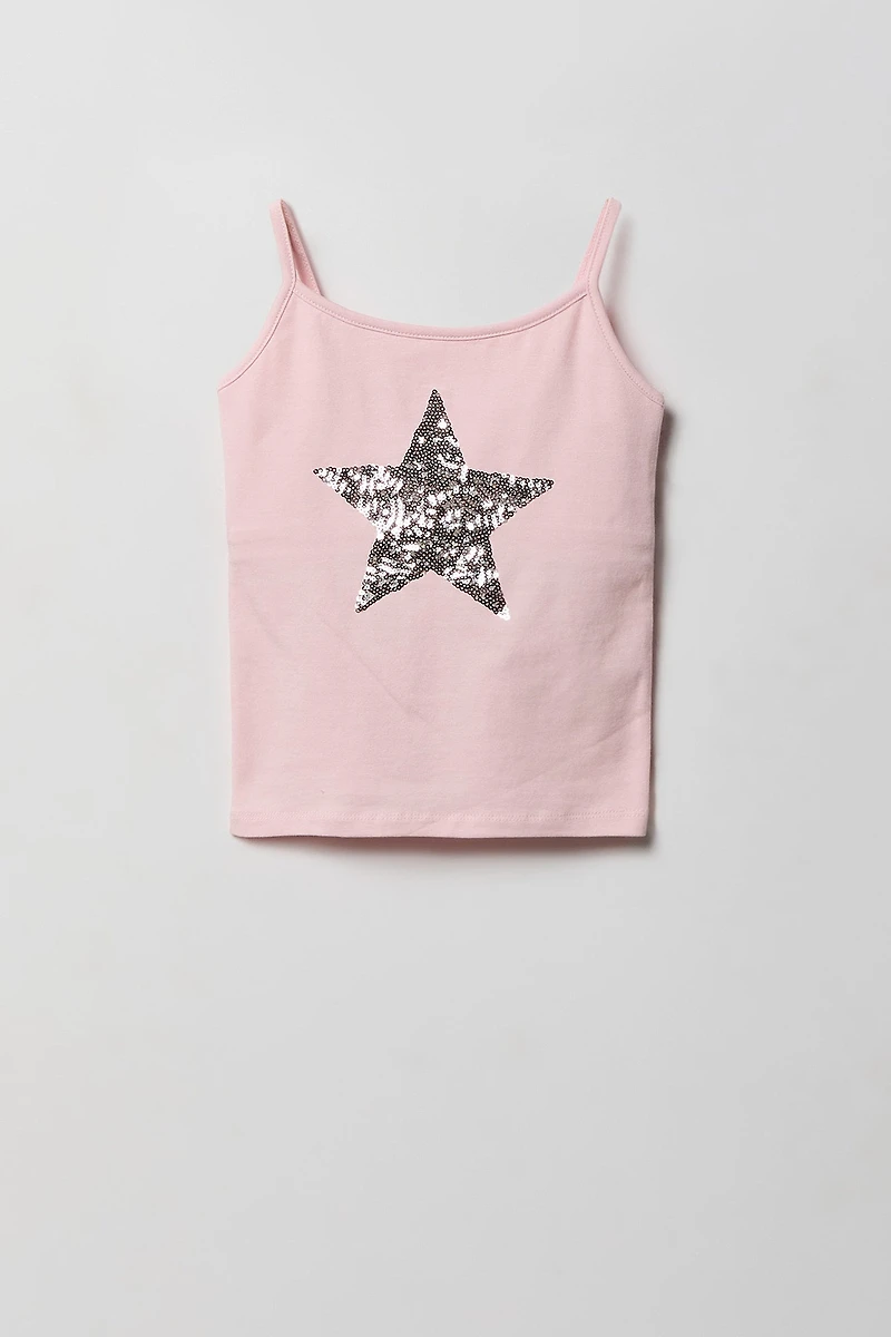 Girls Sequin Graphic Cami