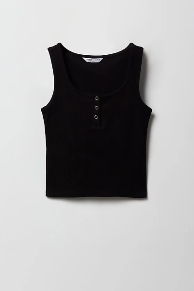 Girls Ribbed Henley Tank