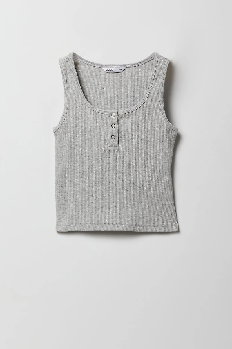 Girls Ribbed Henley Tank
