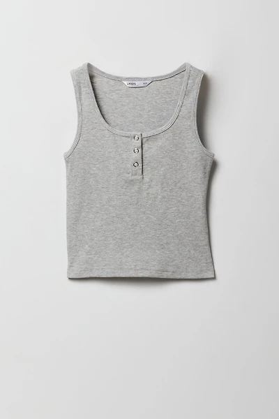 Girls Ribbed Henley Tank