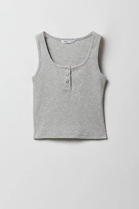Girls Ribbed Henley Tank