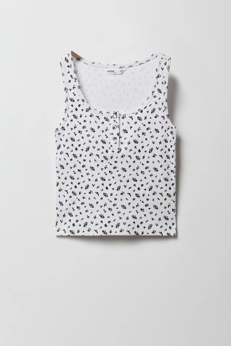 Débardeur Henley côtelé pour fille