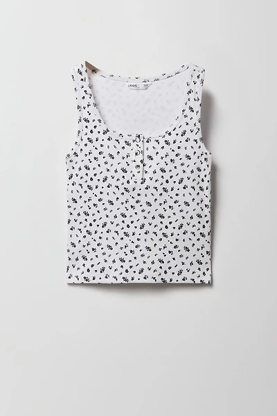 Débardeur Henley côtelé pour fille