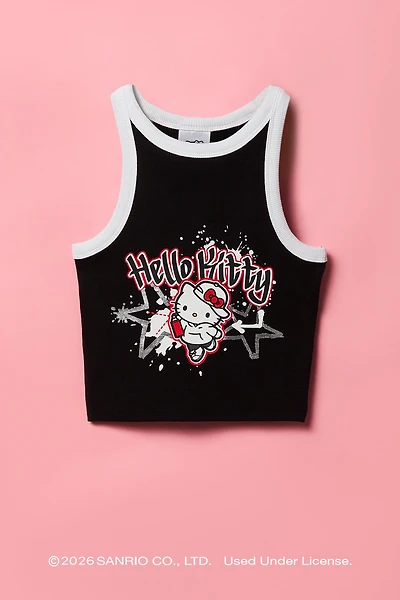 Hello Kitty® Girls Ribbed Ringer Tank