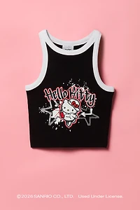 Hello Kitty® Girls Ribbed Ringer Tank