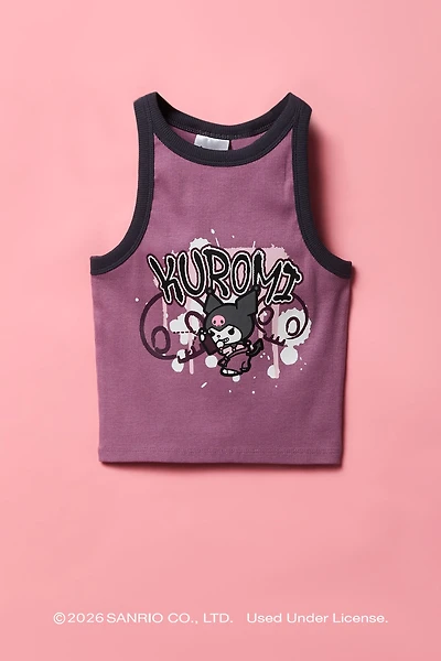 Kuromi™ Girls Ribbed Ringer Tank