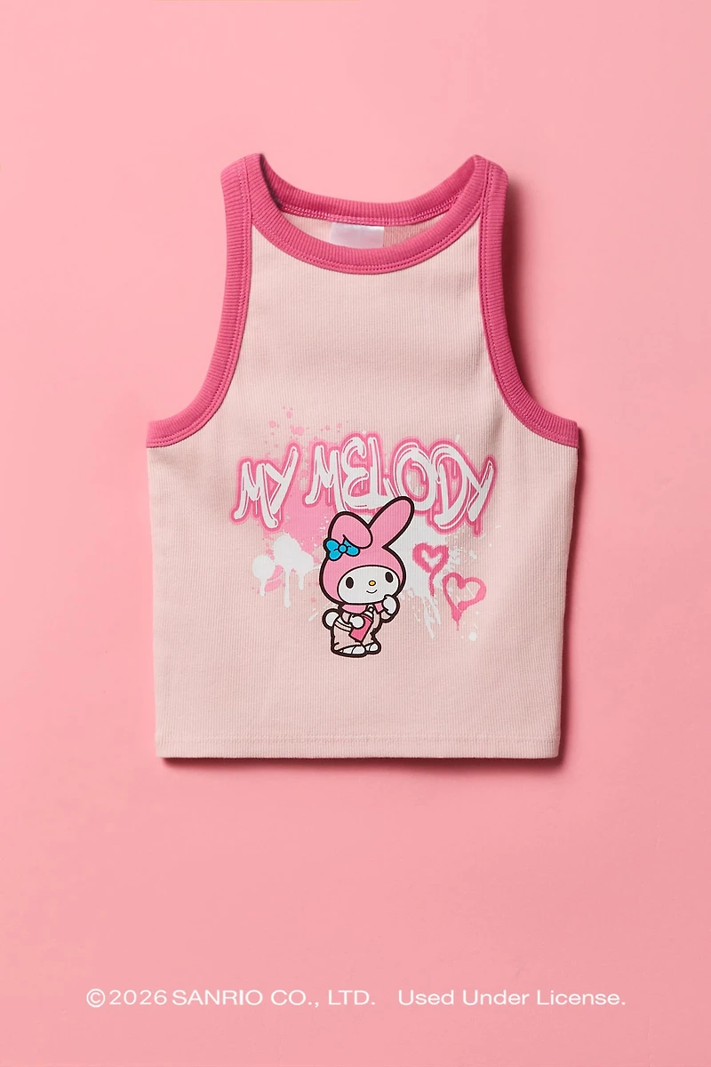 My Melody™ Girls Ribbed Ringer Tank