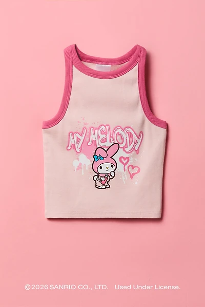 My Melody™ Girls Ribbed Ringer Tank