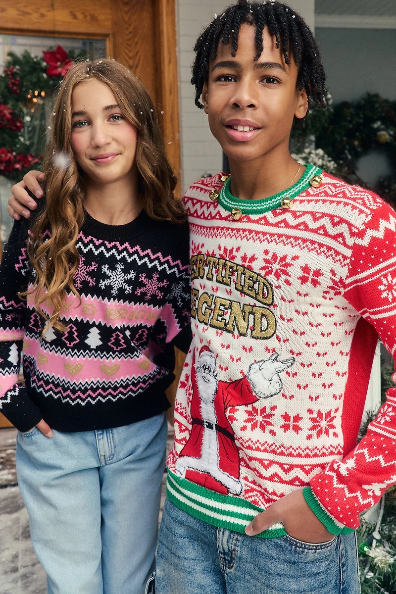 Girls Fair Isle Christmas Sweater