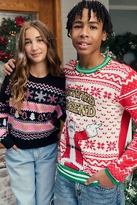 Girls Fair Isle Christmas Sweater